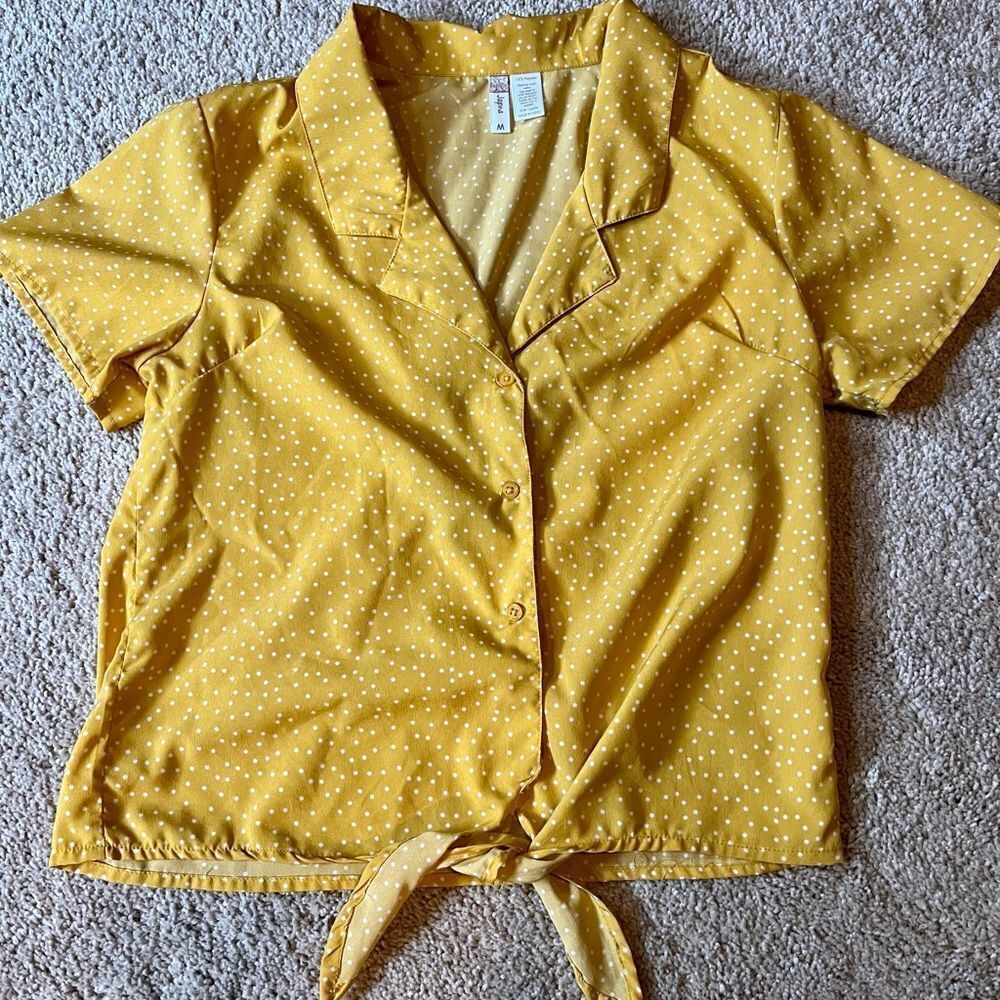 Japna Yellow Polka Dot Shirt